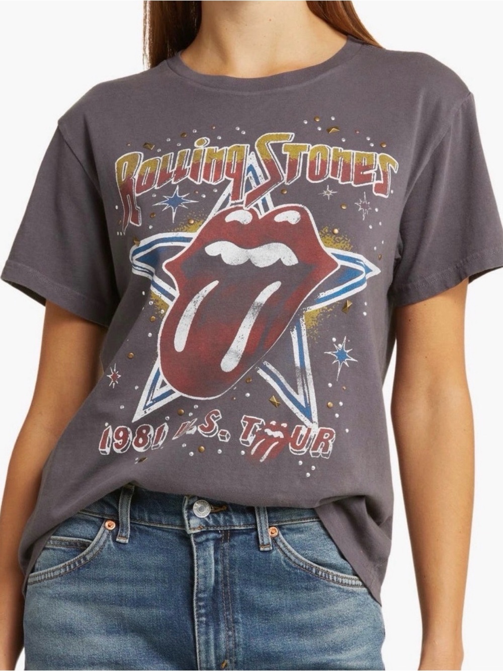 Lucky Brand Rolling Stones Embellished Graphic T-Shirt NWT Women’s Medium